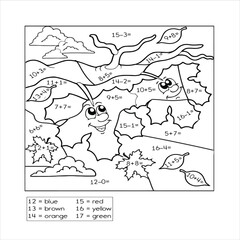 number coloring page for kids . Mathmatics game and educational game.