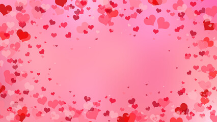 Fototapeta na wymiar love heart pink frame for valentine day