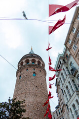 View of Galata Tower in Istanbul Turkey