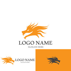 Dragon vector icon illustration design logo template