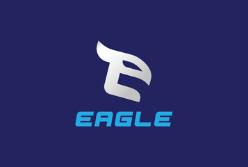 Simple Minimalist Initial Letter E for Eagle Sport Finance Logo Design