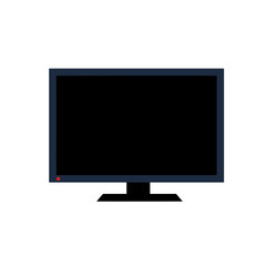 Flat television. Modern TV. Black screen. Electronic equipment and monitor