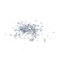 Glass debris isolated transparent backgound 3d rendering