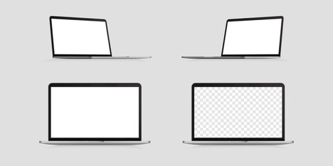 Laptop realistic device vector set. Laptop frame. Mockup generic device. EPS 10