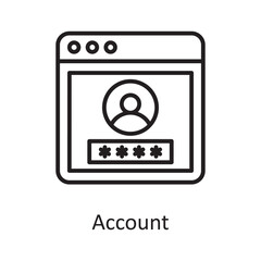 Account Vector Outline Icon Design illustration. Design and Development Symbol on White background EPS 10 File