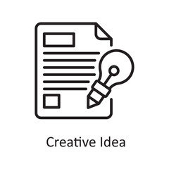 Creative idea Vector Outline Icon Design illustration. Design and Development Symbol on White background EPS 10 File