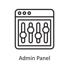 Admin Panel Vector Outline Icon Design illustration. Design and Development Symbol on White background EPS 10 File