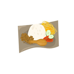 Nasi campur illustration