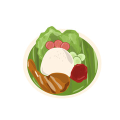 Fried chicken with rice and chilli sauce