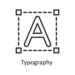 Typography  Vector Outline Icon Design illustration. Design and Development Symbol on White background EPS 10 File