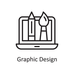 Graphic Design Vector Outline Icon Design illustration. Design and Development Symbol on White background EPS 10 File