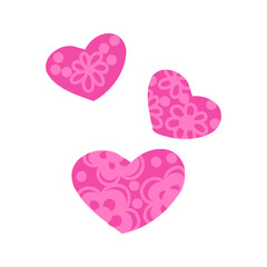 Hand drawn hearts. Design elements for Valentine's day.