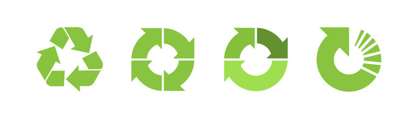 Recycle icon. Vector illustration on a white background.