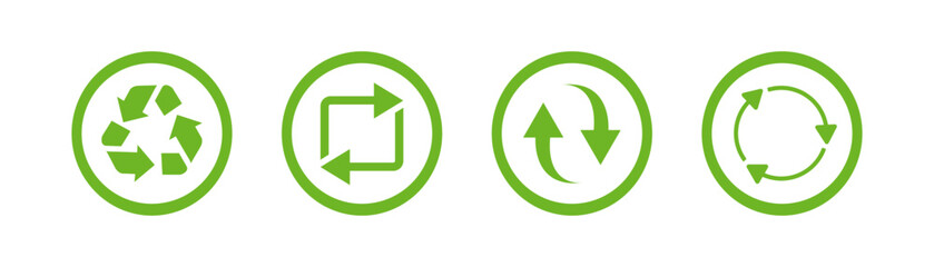 Recycle icon. Vector illustration on a white background.