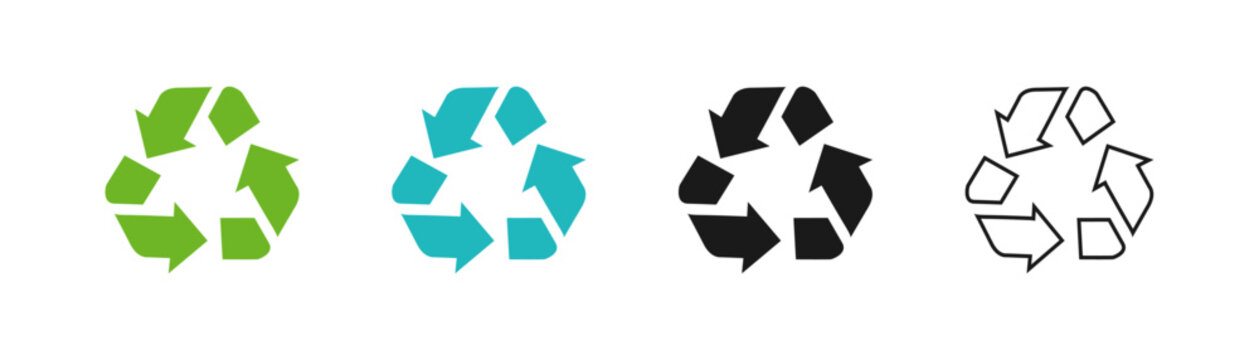 Recycle icon. Vector illustration on a white background.