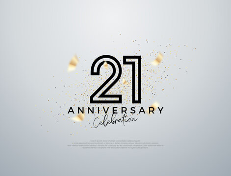 Simple line design for 21st anniversary celebration.