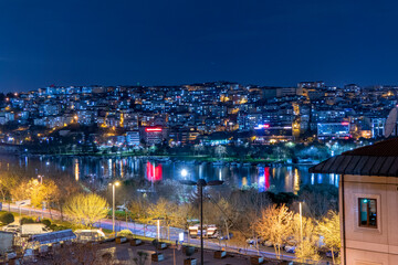 Obraz premium Istanbul Golden Horn VIew at night