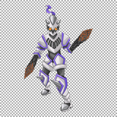 Vector robot with premium quality lava sword