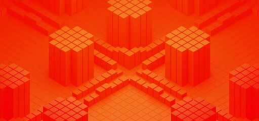 3d rendering town minimal full view