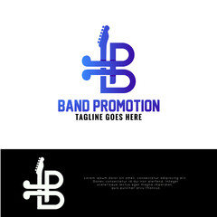 Creative BP piano and guitar logo, typography in the form of letter BP, BP Letter Music Logo design - vector illustration.