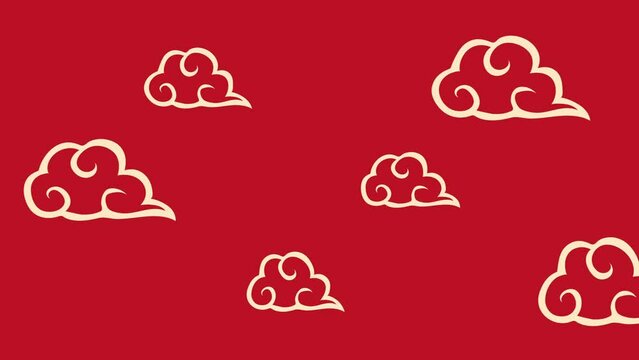 golden chinese clouds pattern animation