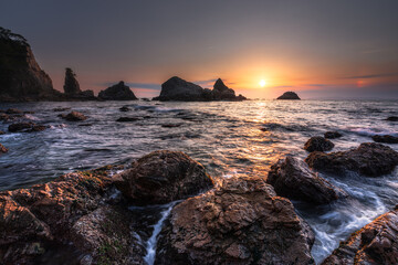 笹川流れの夕陽