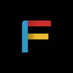 Letter F Initial colorful vector logo template. Design elements for your application, art, business or corporate identity.