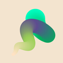 3d abstract colorful twisted liquid shapes. Creative design elements. Modern gradient shapes elements for banner, background, poster, bruchure, web, flyer.  