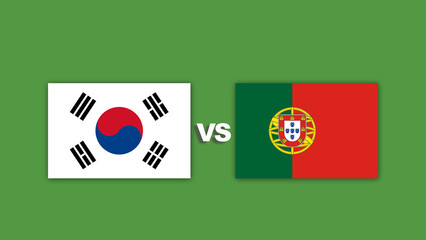 south korea vs portugal Football Match Design Element