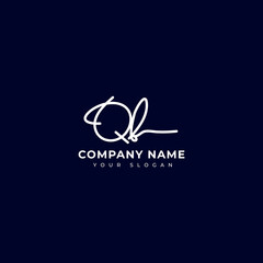 Qb Initial signature logo vector design