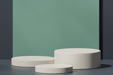 Scene with a podium for product presentation, 3d rendering