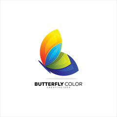 Butterfly color logo template colorful