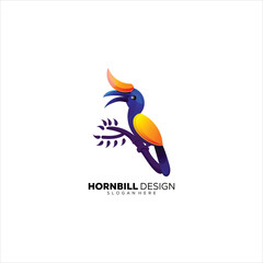 Hornbill logo template colorful © LAKTAPUS