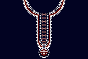 ethnic collar lace pattern traditional on dark blue background. Necklace embroidery abstract vector illustration. Designs for fashion, fashion women, kaftan for women, collar pattern, necklace pattern