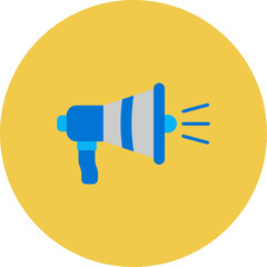 Bullhorn Multicolor Circle Flat Icon