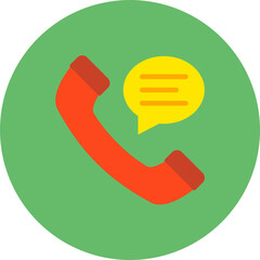 Communication Multicolor Circle Flat Icon