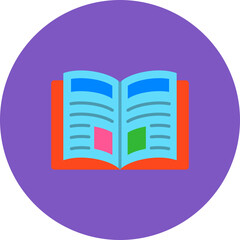Magazine Multicolor Circle Flat Icon
