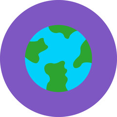 Planet Earth Multicolor Circle Flat Icon