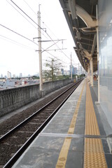 Fototapeta premium The railway view from commuterline station in Jakarta, Indonesia