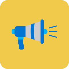 Bullhorn Multicolor Round Corner Flat Icon