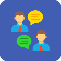 Conversation Multicolor Round Corner Flat Icon