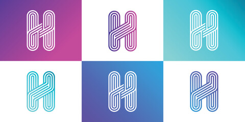 Initial letter H or alphabet H. Vector logo design