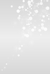 Silver Snowfall Vector Grey Background. Falling