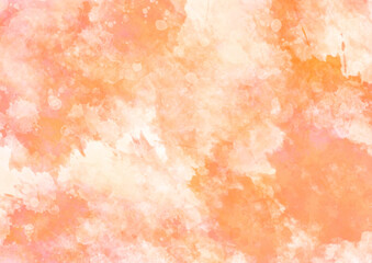 飛沫のようなオレンジの水彩風背景素材
