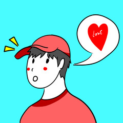 child with heart are in love on Valentine's day