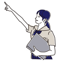 目標を目指し頑張る女子高生