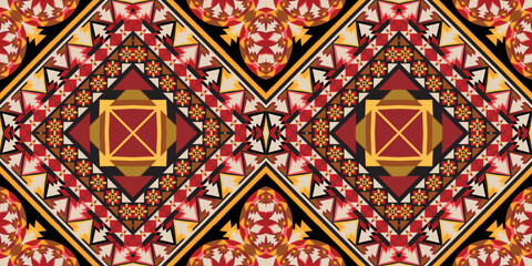 Seamless ethnic oriental ikat pattern,fabric,embroidery.Mexican pattern.decorative colored tiles.latin african.indian fabric.Pekalongan.Wax Print.beautiful motifs.batik.ceramic tile.tile.ikat.vector