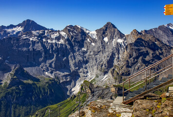 View on the Jungfrau Swiss Alps and glacier