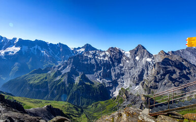 View on the Jungfrau Swiss Alps and glacier