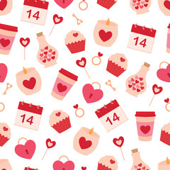 Seamless pattern Valentine's day vector illustration